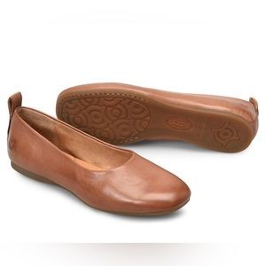 BORN Women's, Beca Flat, Leather, Camel Brown, Size 8.5